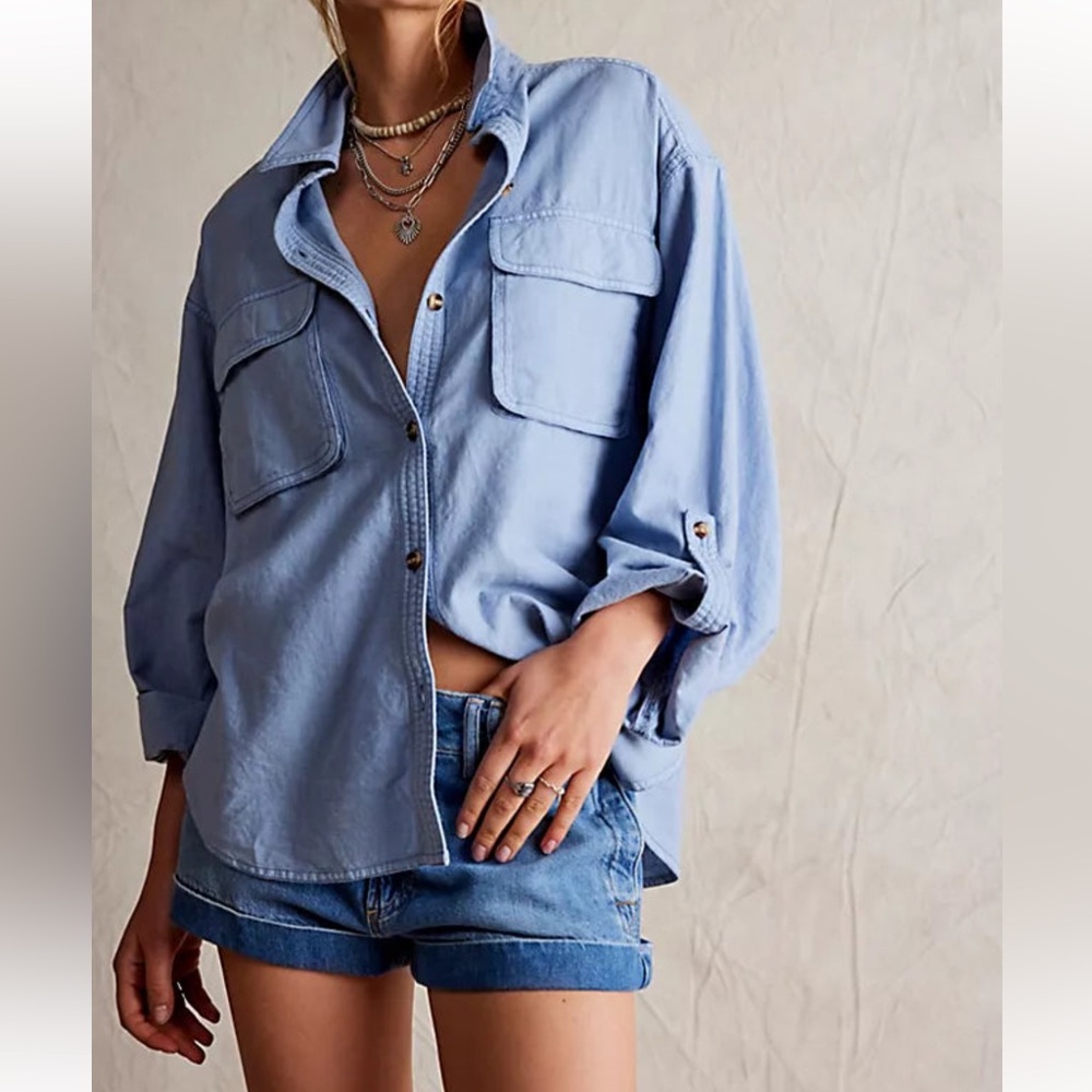 free people Made For The Sun Linen Blend Top - Picture 2 of 6